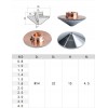 Raytools Fiber Cutting Nozzle A Type for Fiber Cutting D32 H15 M14 - Caliber 1.0 mm